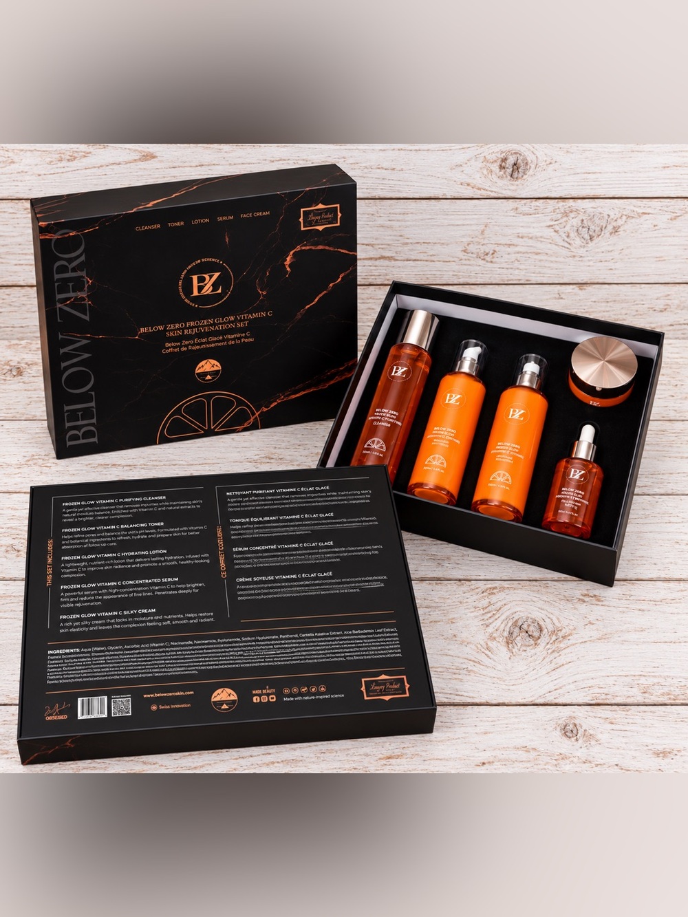 Below Zero Frozen Glow Vitamin C Skin Set - Orange **Brand New**
